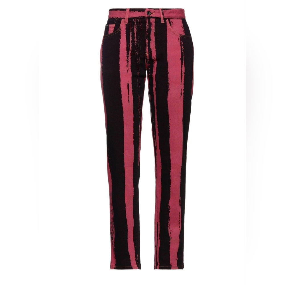 Dolce & Gabana Pink & Black Stripped Jeans